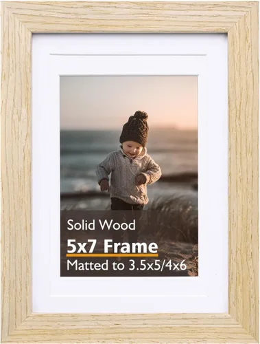 Miniatura 164 de KINLINK 3.5x5 Picture Frame, Ash Black Solid Wood Frame with Plexiglass for Table Top and Wall Mounting, Photo Frame for Horizontal or Vertical