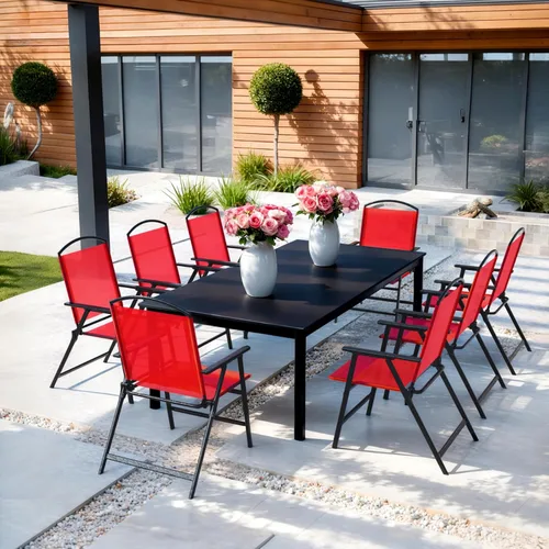Miniatura 2 de Juego de 4 sillas de comedor plegables para exteriores con reposabrazos, sillas plegables de alta resistencia para jardín, césped, piscina, patio