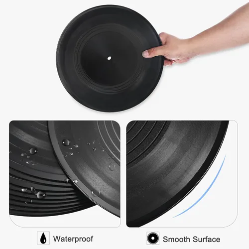Miniatura 3 de PATIKIL Vinilo en blanco de 12 pulgadas, paquete de 6 discos falsos para decoración estética de pared, decorativo para sala de música en rollo