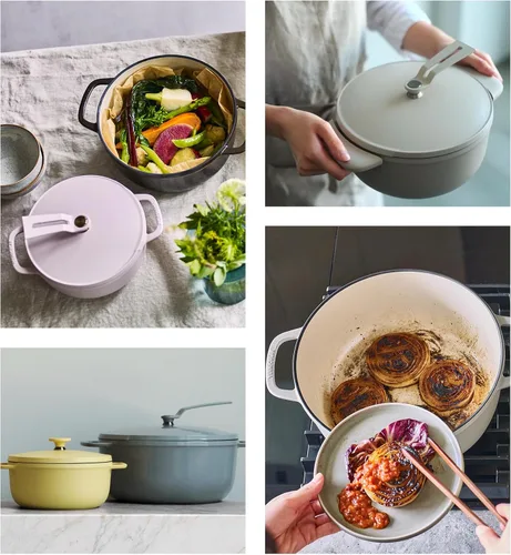 Miniatura 8 de Olla para Horno Holandés Vermicular 2.0 Olla de Hierro Fundido Esmaltada Ligera 18cm (2 qt) No Tóxica Compatible con Inducción Horno Mate