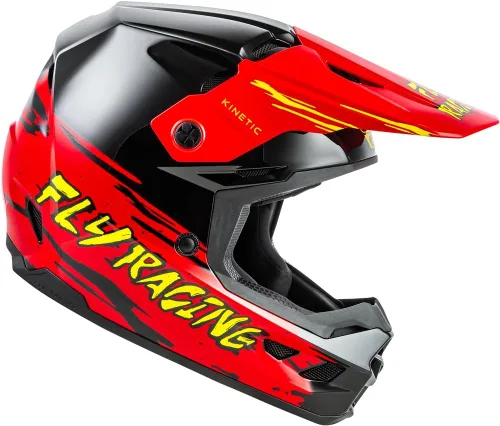 Miniatura 4 de Casco Fly Racing Youth Kinetic Surge - Casco de equitación para bicicleta de tierra, MTB, BMX y motocicleta Negro/Rojo/Amarillo
