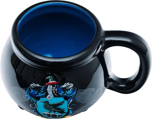 Miniatura 3 de Silver Buffalo Harry Potter Hogwarts House Ravenclaw Crest Cauldron - Taza de cerámica esculpida en 3D, 20 onzas
