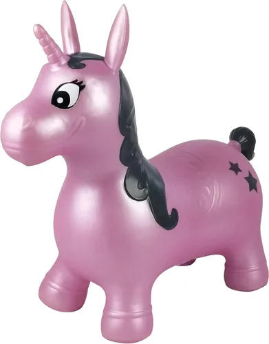 Miniatura 5 de LEXiBOOK Caballo de salto inflable, bomba manual incluida, plástico seguro y duradero, azul, BG050