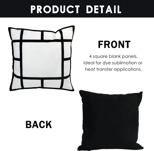Miniatura 4 de 4 piezas de fundas de almohada de celosía en blanco para sublimación, fundas de cojín, fundas de almohada de 13 paneles para impresión
