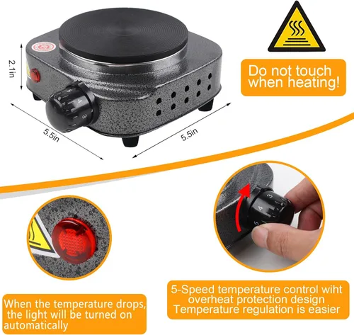 Miniatura 4 de Kit de fabricación de velas BBAXI con placa caliente electrónica, derretidora de cera de velas para fundir, incluye olla para verter, placa
