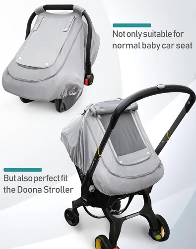 Miniatura 6 de Funda de asiento de automóvil para bebé para verano/primavera, funda de asiento de automóvil 100% algodón orgánico para bebés, cubierta de asiento