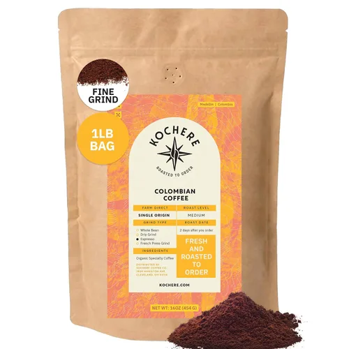 Miniatura 12 de Café molido colombiano Medellín, granos de café tostado medio de origen único, recién tostado a pedido, café molido orgánico, grado especial