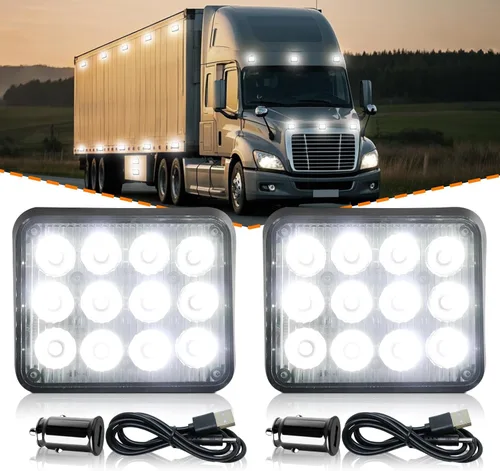 Miniatura 11 de 2 piezas de luces magnéticas para remolque, baliza roja, luces estroboscópicas magnéticas inalámbricas, luces de advertencia de emergencia