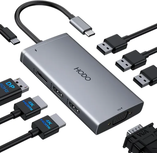 Miniatura 12 de Adaptador multipuerto USB-C para MacBook Air/Pro - Dongle HDMI 6 en 1 con puertos 4K, USB 3.0, lector de tarjetas SD/TF para MacBook M1/m2/m3/m4