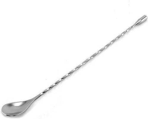 Miniatura 3 de Cuchara mezcladora de acero inoxidable de 12 pulgadas, cucharas de barra de cuello giratorio, cuchara coctelera de bar, paquete de 3