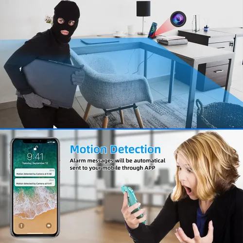 Miniatura 4 de Cargador de teléfono Cámara oculta, control de aplicación de visión de gran angular de 120°, detección de movimiento