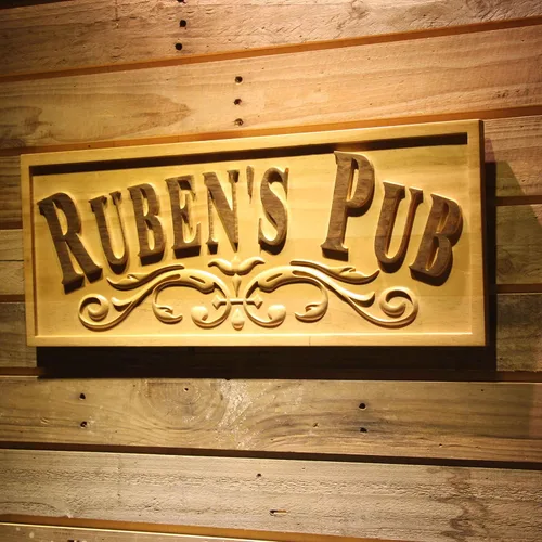 Miniatura 43 de ADVPRO wpa0053 - Letrero personalizado con nombre grabado en 3D de madera para el hogar, bar, cerveza, decoración del hogar, placas de casa de lago