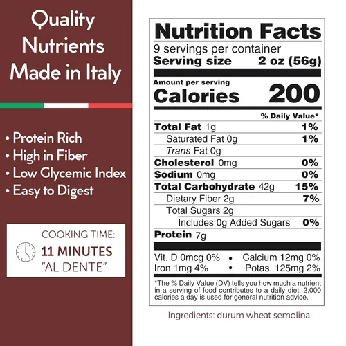 Miniatura 3 de Gusta Penne Rigate Pasta italiana de primera calidad de Italia - Pasta orgánica "Al Dente" de sémola de trigo duro, pasta gourmet y sin OMG