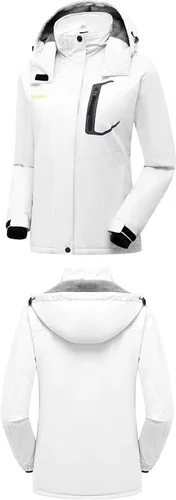 Miniatura 3 de Mden Chaqueta de esquí impermeable para mujer, resistente al viento, con aislamiento de forro polar