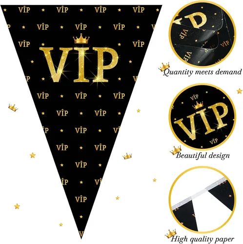 Miniatura 3 de Faccito Banderines VIP de 49 pies, decoraciones de noche de película, banderines triangulares para fiesta VIP, banderines nocturnos de película