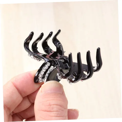 Miniatura 6 de Amosfun 3 pinzas para el pelo con lazo, pasadores de diamantes de imitación, pinzas de dientes con purpurina, tocados nupciales para boda, mini clip