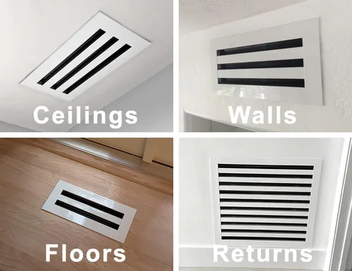 Miniatura 5 de BUILDMART - Cubierta de ventilación de AC moderna blanca de 6"x6" - Ventilación de aire decorativa - Difusor de ranura lineal estándar - Rejilla