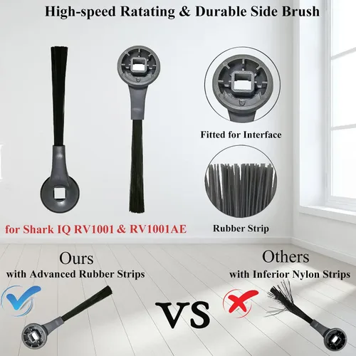 Miniatura 4 de Juego de accesorios de repuesto para Shark IQ R101AE (RV1001AE), IQ R101 (RV1001) Robot Aspirador, paquete de 4 filtros, 6 cepillos laterales, 2