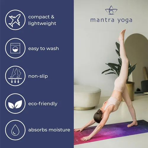 Miniatura 4 de Mantra Yoga Travel PRO 1.5mm con almohadilla para las rodillas - Esterilla plegable para fitness y ejercicio con bolsa Ligera, compacta