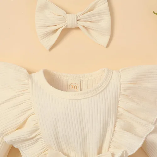 Miniatura 3 de Sasaerucure Traje de manga larga para bebé niña de otoño e invierno, mameluco de encaje con tutú de una pieza, mameluco de punto