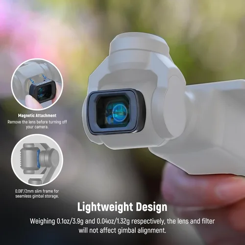 Miniatura 7 de NEEWER Juego de filtros ND compatibles con DJI Osmo Pocket 3 Creator Combo Accesorios, lente gran angular + ND2-32 variable + CPL + filtro