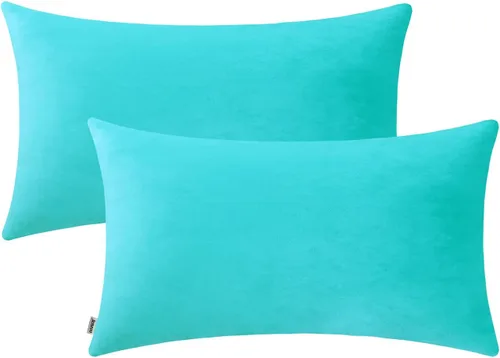 Miniatura 55 de Jeneoo Cómodas fundas de almohada de terciopelo suaves y gruesas para niños, para sofá, fundas de cojín decorativas sólidas cuadradas para Lavanda