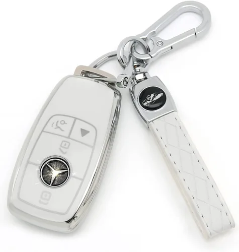 Miniatura 29 de Adecuado para llaves Mercedes Benz. Funda de llave de TPU suave avanzada es compatible con CLS CLK AMG CLK GLC GLE GLS ML SL SLK A C E R S G Llave
