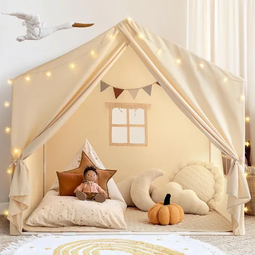 Tienda de campaña para niños con alfombrilla acolchada, tienda de campaña para niños pequeños, tienda de campaña grande para niños, casa de juegos