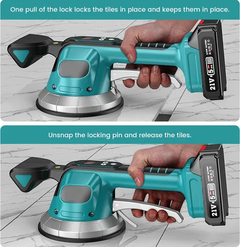 Miniatura 3 de Máquina niveladora de vibraciones de azulejos, para batería de 20 V (batería no incluida), herramienta vibradora con diez velocidades ajustables