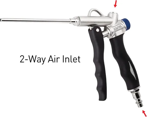 Miniatura 7 de Capri Tools pistola de aire de 2 vías con flujo de aire ajustable y boquilla extensible