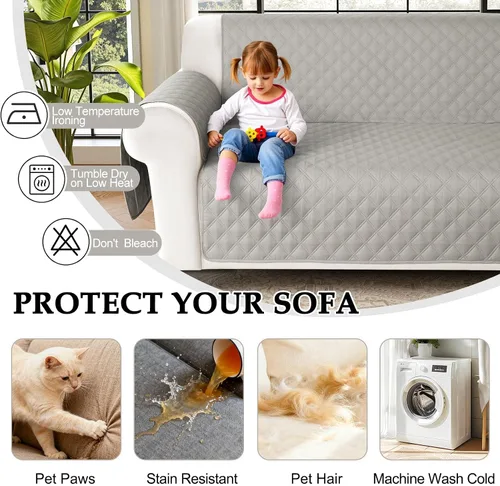 Miniatura 5 de HDCAXKJ Fundas de sofá esquineras para sofá seccional, protector de muebles, Gris claro, XXL