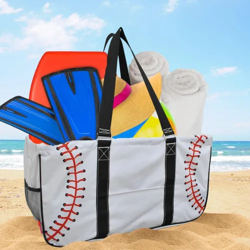 Miniatura 63 de NGIL Bolsa de comestibles reutilizable extra grande plegable de gran tamaño para comestibles, almacenamiento, picnic, playa, Bronco-negro occidental