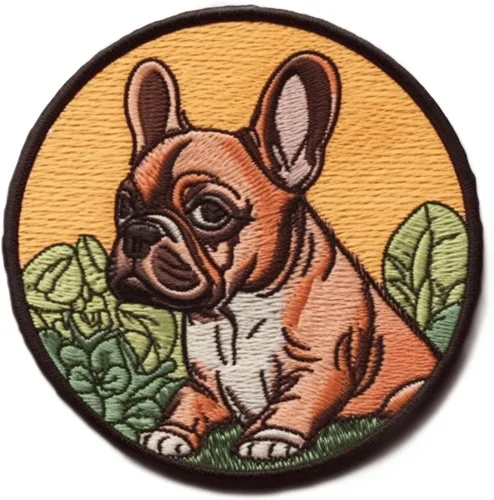 Miniatura 12 de Parche de perro Bulldog francés de 3 pulgadas, aplique sublimado bordado para ropa, chaleco de ropa, bordado decorativo para coser, emblema