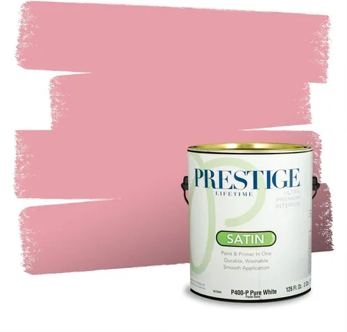 Miniatura 51 de Prestige Paints Pintura exterior e imprimación en uno, 1 galón, plano, coincidencia comparable de Valspar* Amber Rose*