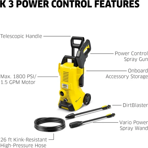 Miniatura 2 de Kärcher Lavadora a presión, control de potencia K3, máx. 2100 PSI, manguera de 26 pies, 2 varillas de pulverización - 1.45 GPM