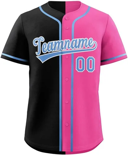 Miniatura 15 de Camiseta de béisbol dividida personalizada con botones y número de nombre cosido personalizado para hombres/mujeres/niños