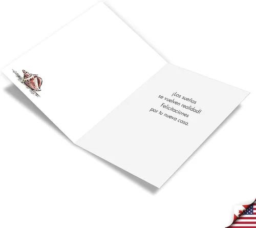 Miniatura 2 de NobleWorks Tarjeta de felicitación para el nuevo hogar español con sobre de 5 x 7 pulgadas (1 tarjeta) Casa de Playa de tus Ensueño C2422NHG-SL