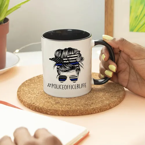 Miniatura 5 de YouNique Designs Taza de café para mujer de policía, taza de café para mujer, taza de graduación de la Academia de Policía, taza de policía