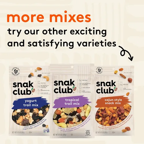Miniatura 6 de Snak Club Energizer Trail Mix con cacahuetes salados tostados, pasas, caramelos de chocolate, almendras tostadas, aperitivos sin gluten y kosher