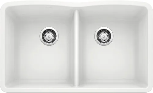 Miniatura 8 de BLANCO 440184 Diamond Silgranit 50/50 - Fregadero de cocina con doble tazón, 32 pulgadas, color antracita