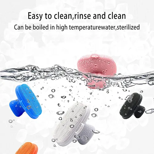 Miniatura 4 de Cepillo facial de silicona para mujeres, cepillo de limpieza facial de silicona, cepillo de lavado facial manual, impermeable, limpieza para el Rosa