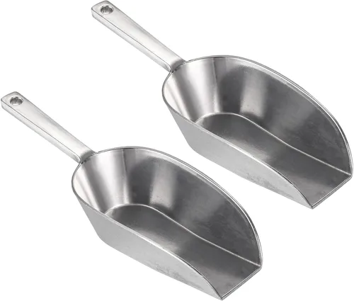 PATIKIL Cucharas de hielo, paquete de 2 palas de aluminio de 7.09 pulgadas, pequeña máquina de hielo, harina, cereales, azúcar, palas para cocina,
