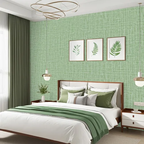 Miniatura 4 de TANONE Papel de Contacto Despegar y Pegar (15.8in x 197in), Papel Tapiz de Tela de Hierba Autoadhesivo Removible, Papel de Pared de Tela de Lino