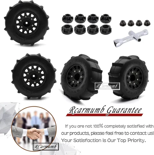 Miniatura 6 de Ruedas y neumáticos hexagonales RC de 0.472 in/0.551 in para 1/10 Slash 2WD 4×4 4wd, Arrm a Senton Axia1 Red cat Rc 4wd Hex desmontables neumáticos