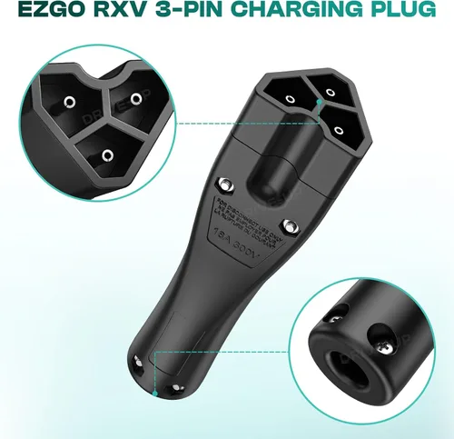 Miniatura 3 de DRIVE UP Golf Cart 48V Charger Plug Handle Suitable for EZGO RXV, EZGO 3-Pin Triangle Charger Plug, OEM 604321 611219