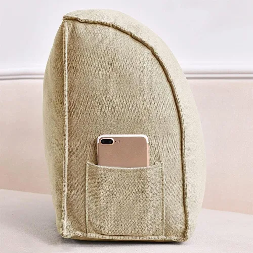 Miniatura 7 de Almohada triangular para sofá cama, almohada triangular cómoda para cabecera y respaldo de lectura, cojín de soporte lumbar para cuello y espalda