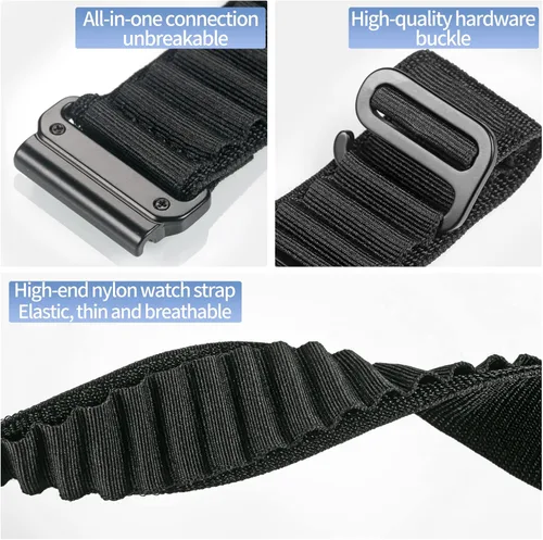 Miniatura 5 de Compatible con Garmin, correa deportiva de nailon tejido resistente con gancho en G para fēnix/Forerunner/Vivoactive/Approach/MARQ/quatix/D2 Series