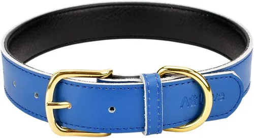 Miniatura 6 de Collares de cuero para mascotas, acolchados, para gatos, cachorros, perros pequeños y medianos, Negro