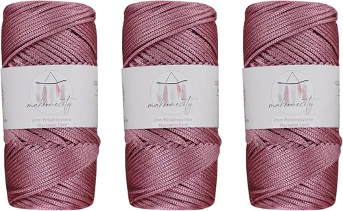 Miniatura 49 de Makromecity, Cordón de macramé de poliéster de 2 mm x 38 m (125 yardas) 2 mm de polipropileno, cordón de macramé para crochet, bolsas de macramé