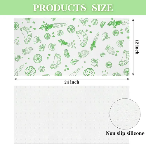 Miniatura 3 de Amyhill 5 piezas de forros absorbentes para refrigerador, tapetes lavables para cajones de refrigerador, para estantes, cocina, hogar, gabinetes